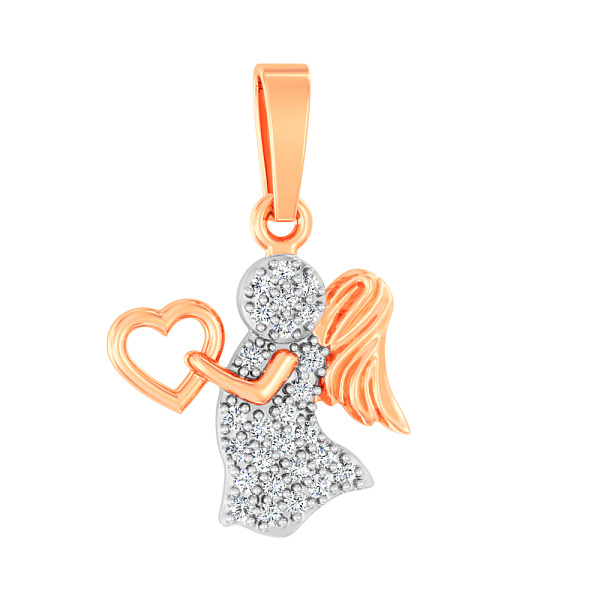 Підвіс з червоного золота "Янгол" з діамантами (арт. П011204010) – зображення 1