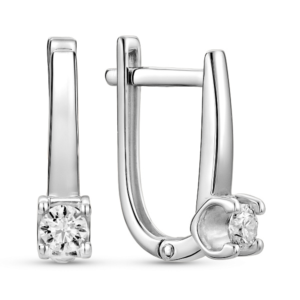 Сережки з білого золота з діамантами (арт. С011152020б) – зображення 1