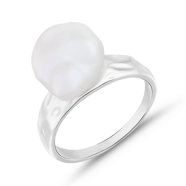 Массивное серебряное кольцо с жемчугом (арт. 7501/2185031жб) – изображение 1