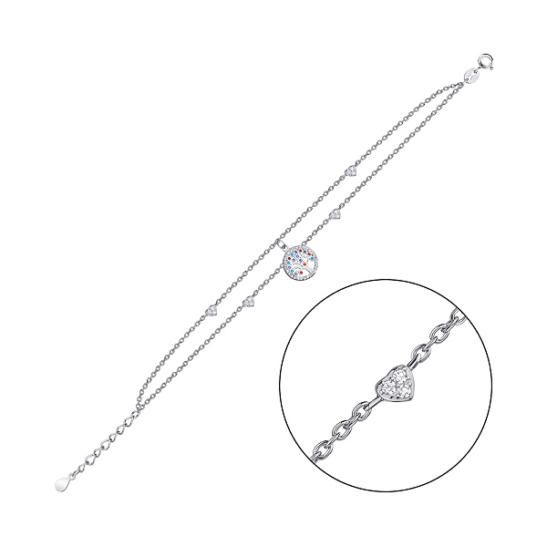 Двойной серебряный браслет "Дерево жизни" (арт. 7509/3755а) – изображение 1