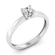 Фото Кольцо из белого золота с бриллиантом (арт. К01108907146б)