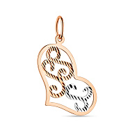 Золотая подвеска Сердце без камней (арт. 422824)