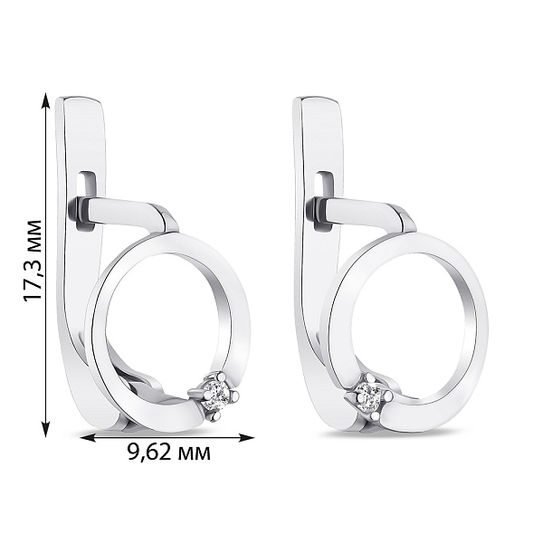 Серьги серебряные с фианитами  (арт. 7502/487сп) – изображение 2