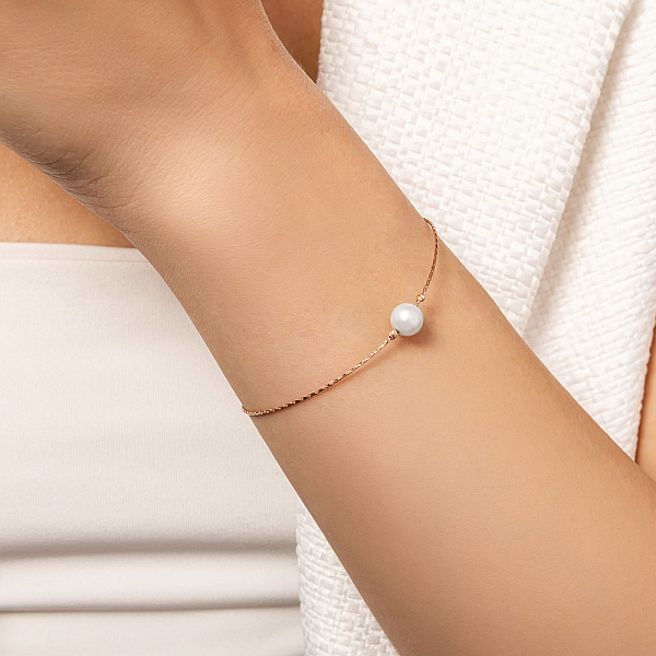 Браслет Orbit из красного золота с жемчугом (арт. 323336прлб) – изображение 2