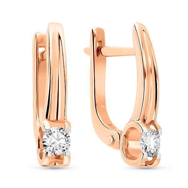 Серьги из красного золота с бриллиантами (арт. 2191248201) – изображение 1
