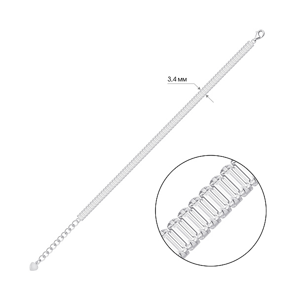 Серебряный браслет с дорожкой из фианитов (арт. 7509/5257) – изображение 3
