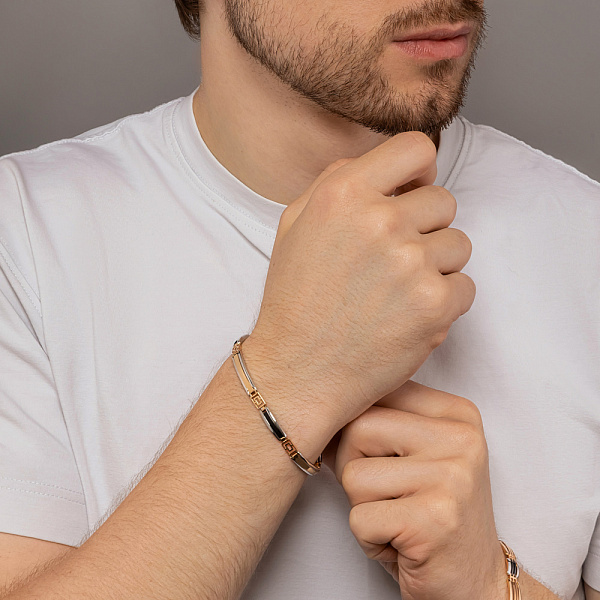 Мужской браслет из золота с ониксом (арт. 325623кбо) – изображение 3