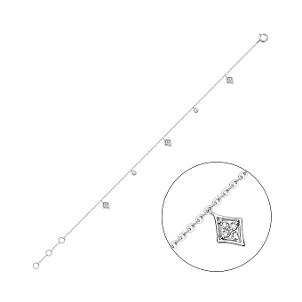 Фото Золотий браслет з діамантами (арт. Б341632010б)