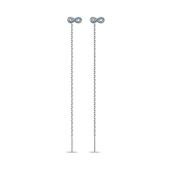 Серьги-протяжки из серебра с альпинитами (арт. 7502/4713аг)