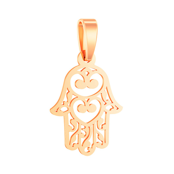 Золотой кулон "Хамса" без камней (арт. 440703) – изображение 1