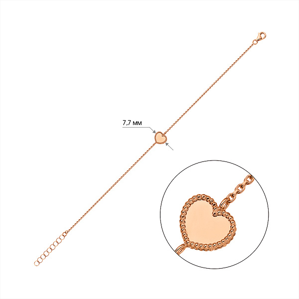 Золотой браслет Сердце (арт. 3261360) – изображение 5