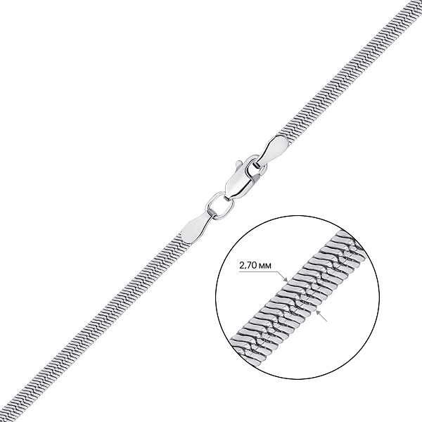 Ланцюжок зі срібла плетіння Снейк плоский (арт. 7508/3-0353.40.2) – зображення 2