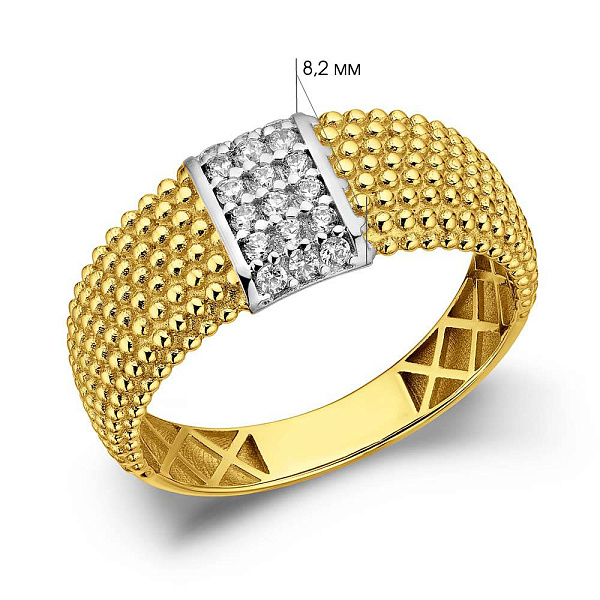Золотое кольцо с фианитами (арт. 156717жр) – изображение 5