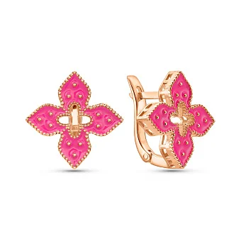 Золоті сережки з емаллю (арт. 1091580/15емлн)