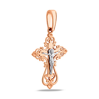 Фото Хрестик з червоного золота «Розп'яття Спасителя» (арт. 501353)