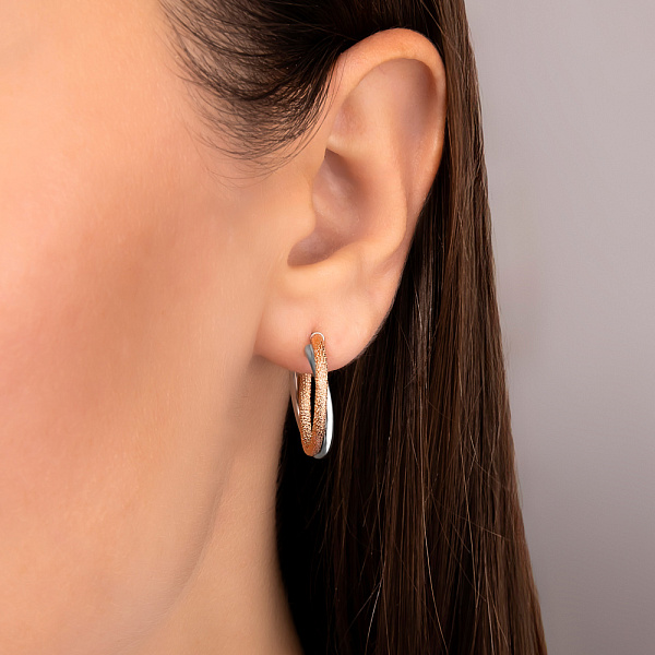 Серьги из белого и красного золота (арт. 1091898/20бк) – изображение 3