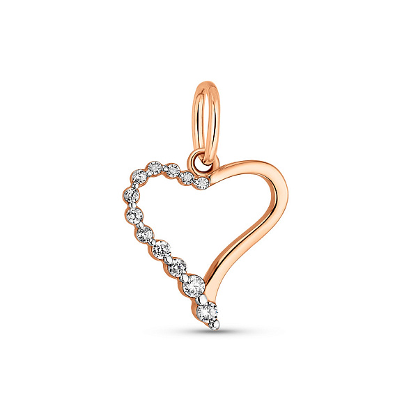 Золотой подвес "Сердце" с фианитами (арт. 421806) – изображение 1