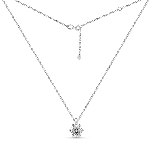 Колье из белого золота с бриллиантом (арт. Ц011163010б) – изображение 2