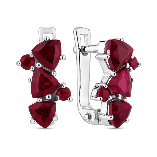 Сережки зі срібла з рубінами (арт. 7502/2157823Р) – зображення 1