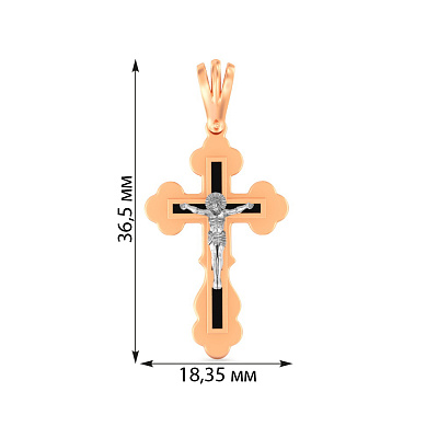 Золотой крестик с распятием и эмалью (арт. 501732еч)