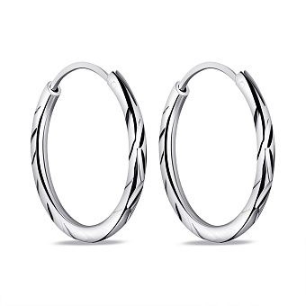 Серебряные серьги-кольца без камней (арт. 7502/3948/20)