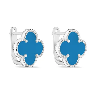 Срібні сережки з бірюзою (арт. 7502/3153/15Б)