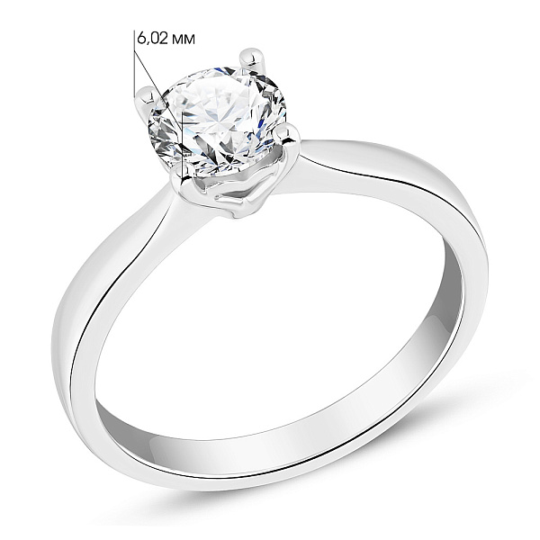 Золота каблучка з діамантом 0,7 карат (арт. К01115807046б) – зображення 3