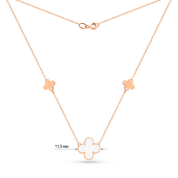 Золоте кольє Клевер з емаллю (арт. 361207еп) – зображення 3