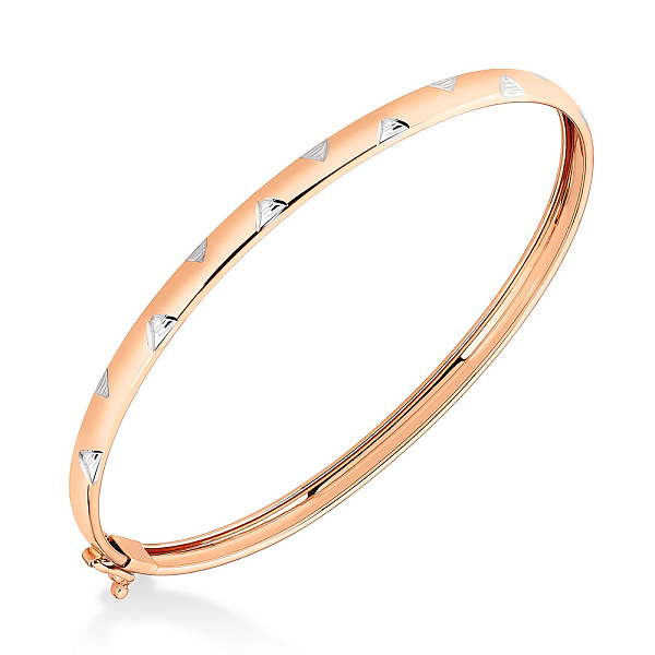 Жорсткий золотий браслет з візерунковим гравіюванням (арт. 337078/4р) – зображення 1