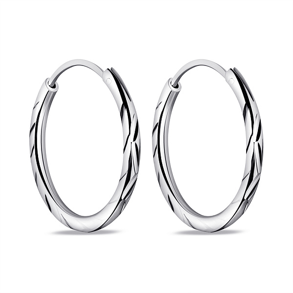 Серебряные серьги-кольца без камней (арт. 7502/3948/20) – изображение 1