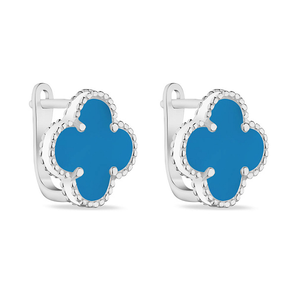 Серебряные серьги с бирюзой (арт. 7502/3153/15Б) – изображение 1
