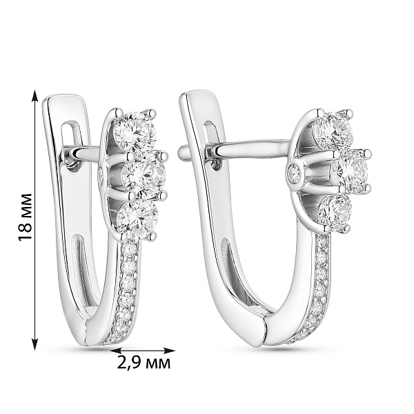 Серебряные серьги с фианитами (арт. 7502/10487) – изображение 2