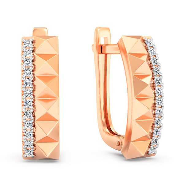 Золотые серьги с фианитами (арт. 111323) – изображение 1