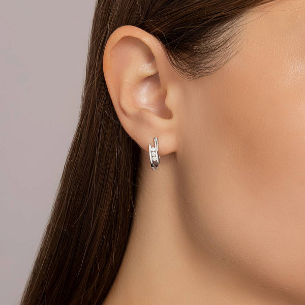 Сережки золоті з діамантами (арт. С341100015б) – зображення 2