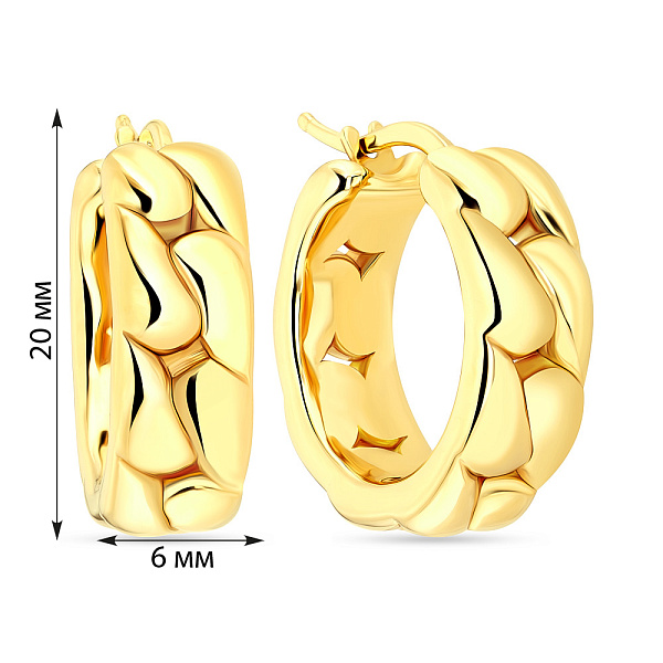 Золотые серьги-кольца Francelli в желтом цвете металла (арт. е108244/20ж) – изображение 4