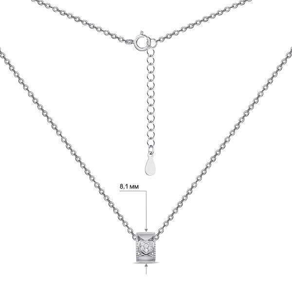 Срібне кольє з підвіскою (арт. 7507/1600) – зображення 3