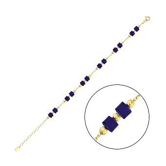 Фото Браслет из серебра с ониксом и желтым родированием (арт. 7509/3948жос)