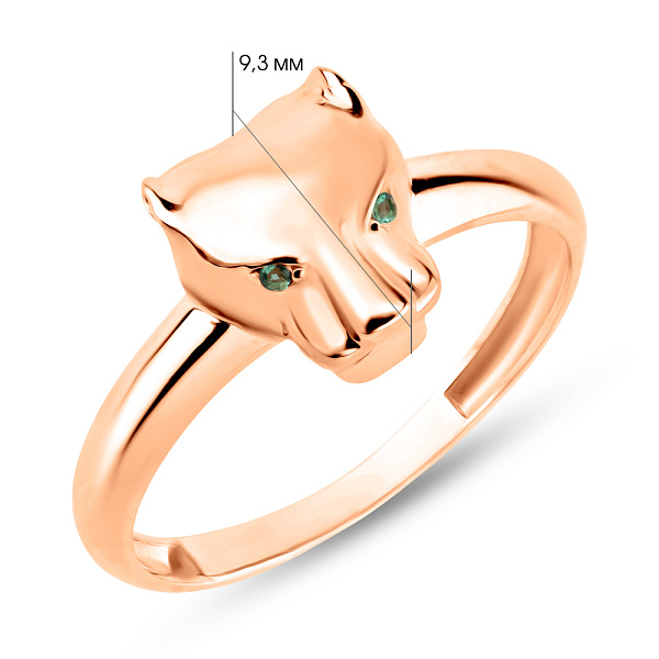 Золота каблучка Пантера з фіанітами (арт. 156338з) – зображення 6