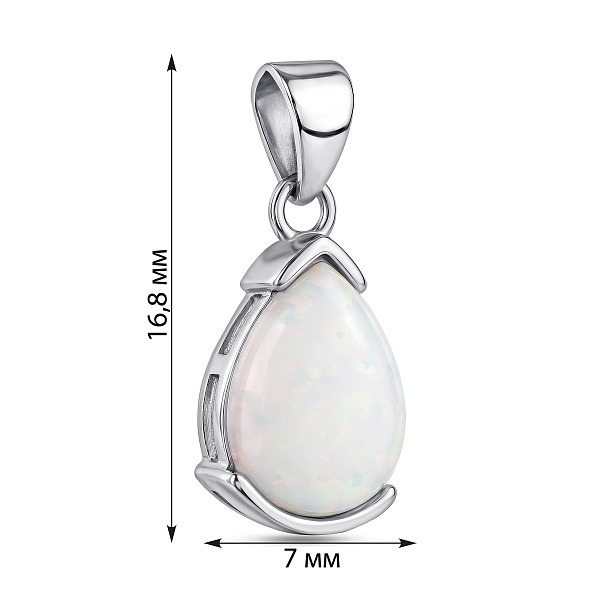 Серебряный подвес с одним опалом (арт. 7503/4491Поб) – изображение 2