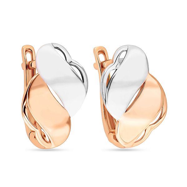 Сережки из красного и белого золота (арт. 106707) – изображение 1