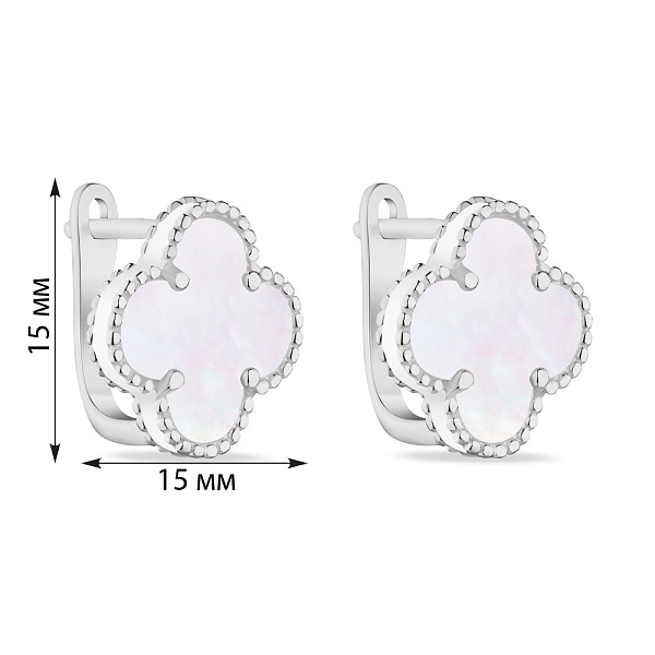 Серьги из серебра с перламутром (арт. 7502/3153/15п) – изображение 2