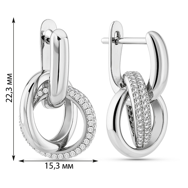 Серьги из серебра с фианитами (арт. 7502/2187042) – изображение 2