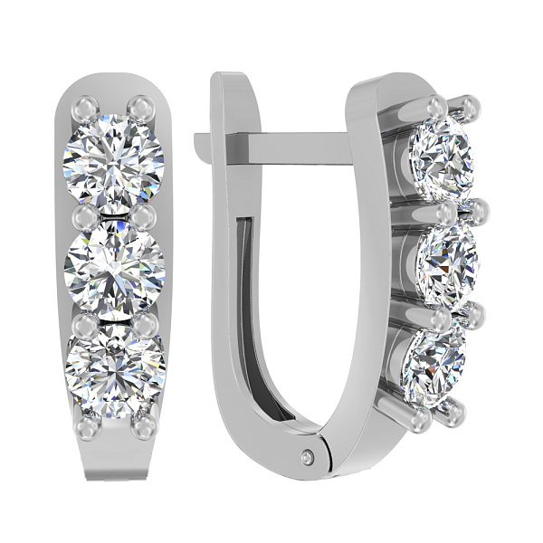 Золоті сережки з фіанітами (арт. 117700б) – зображення 1