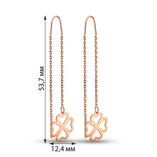 Золотые серьги-протяжки (арт. 1091266) – изображение 4