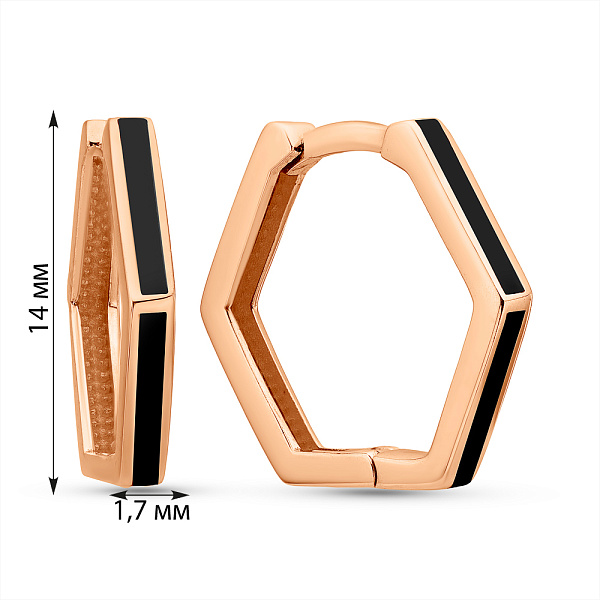 Серьги из красного золота с эмалью (арт. 1091790еч) – изображение 4