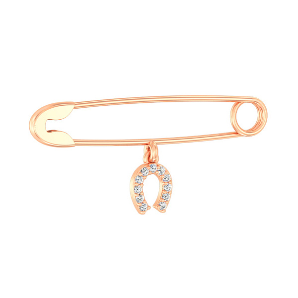 Золотая булавка с подвесной частью (арт. 360029) – изображение 1