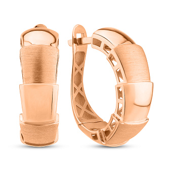 Сережки з червононого золота без каміння (арт. 1091777м)