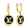 Сережки-підвіски з жовтого золота з емаллю (арт. 108291жеч) – зображення 1