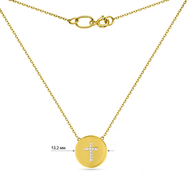 Кольє з жовтого золота з фіанітами (арт. 360153ж) – зображення 3