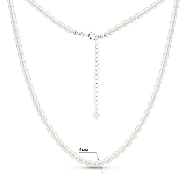 Серебряное колье с жемчугом (арт. 7507/2451жб) – изображение 2